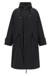 padded fabric long parka