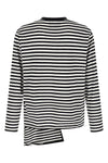 paneled striped cotton jersey sweater