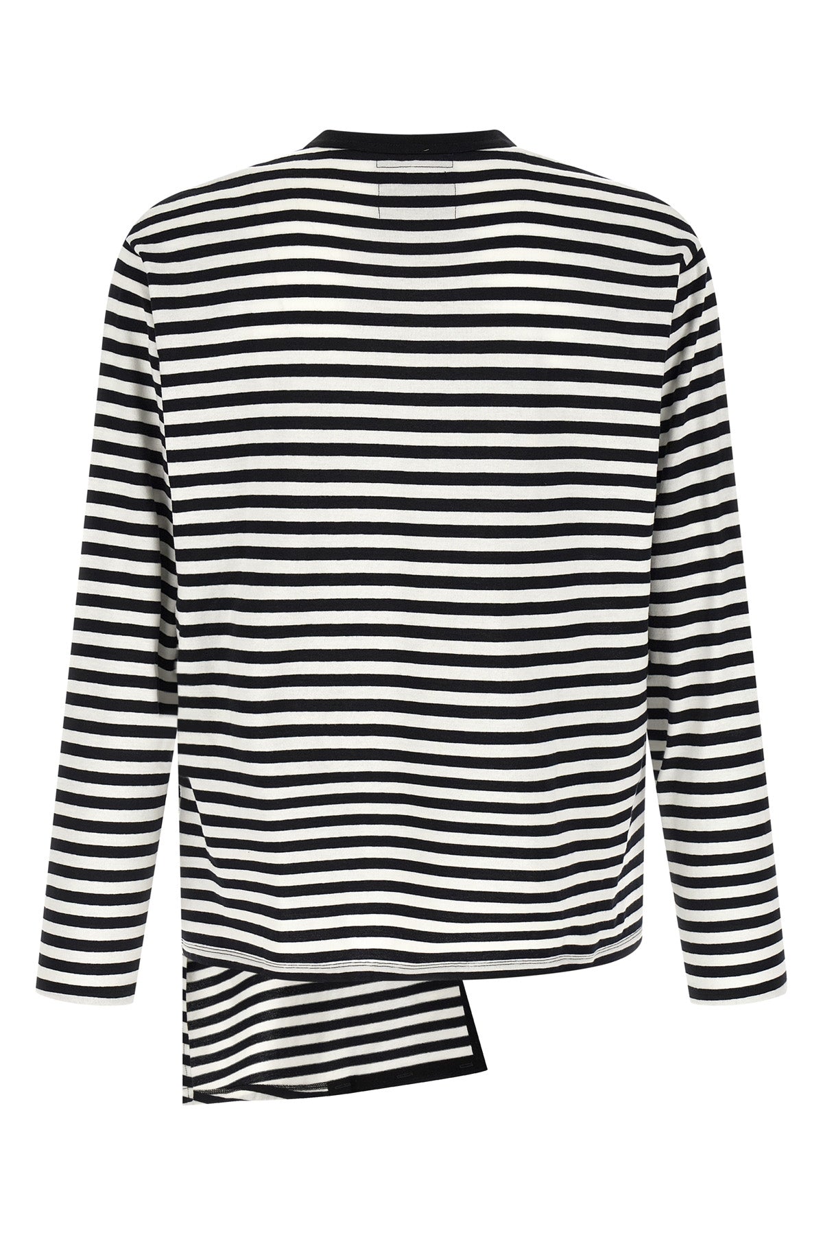 paneled striped cotton jersey sweater