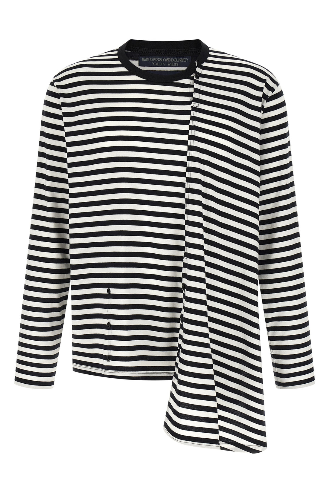 YOHJI YAMAMOTO 3 paneled striped cotton jersey sweater
