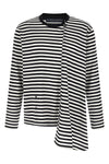 paneled striped cotton jersey sweater