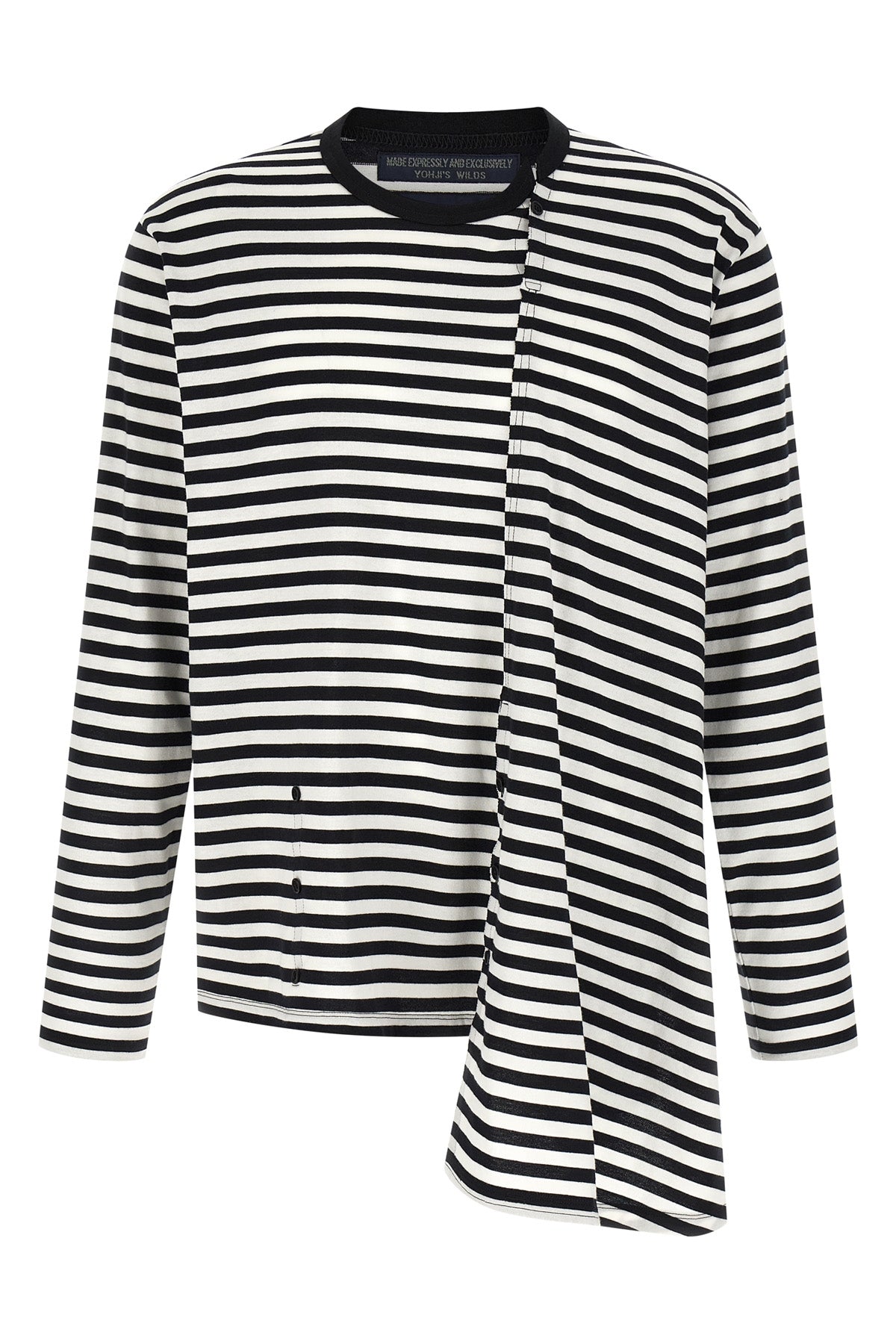 paneled striped cotton jersey sweater