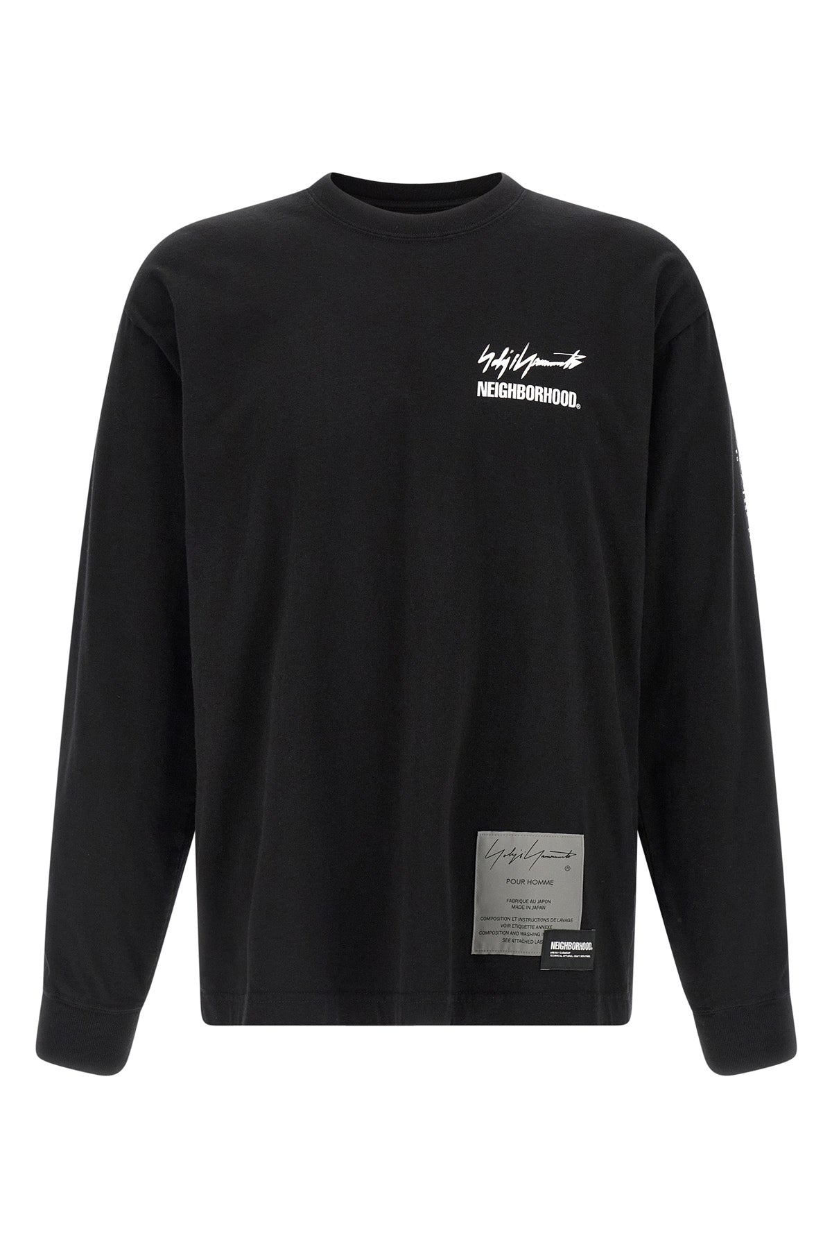 yohji yamamoto × neighborhood ls tee cotton crew neck t-shirt