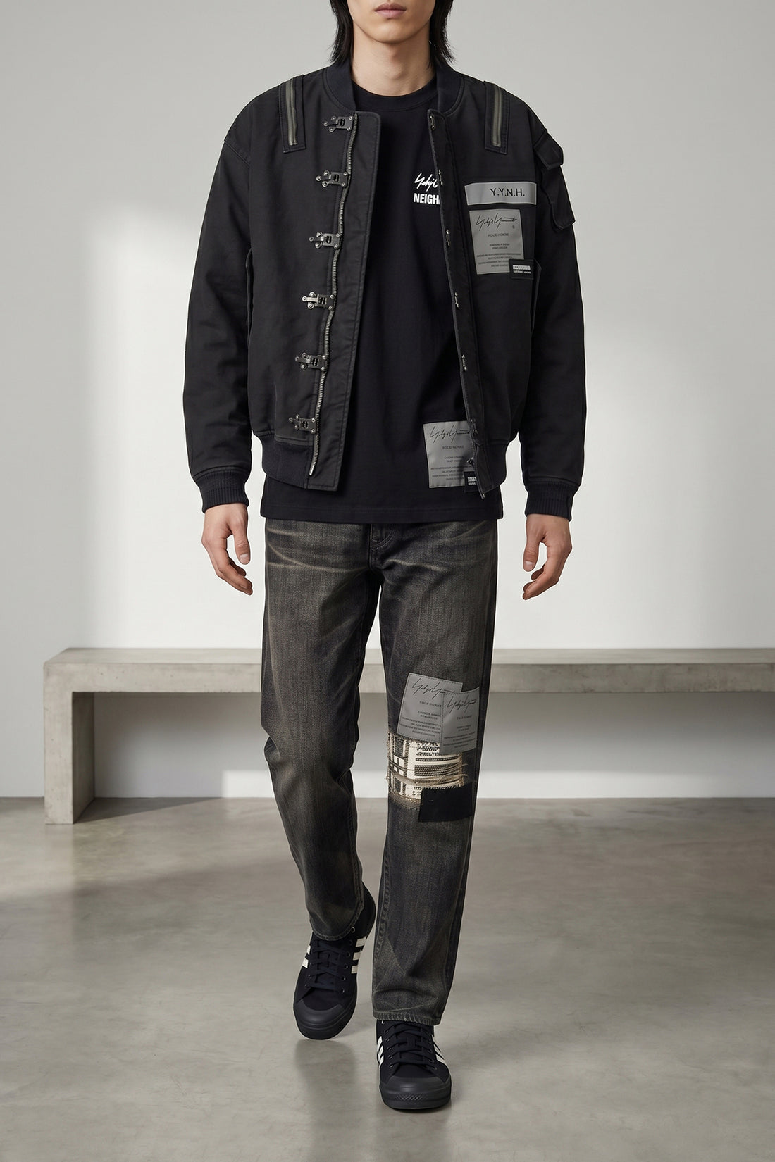 YOHJI YAMAMOTO 3 yohji yamamoto × neighborhood a-1 deck jacket in durable cotton piqué fabric