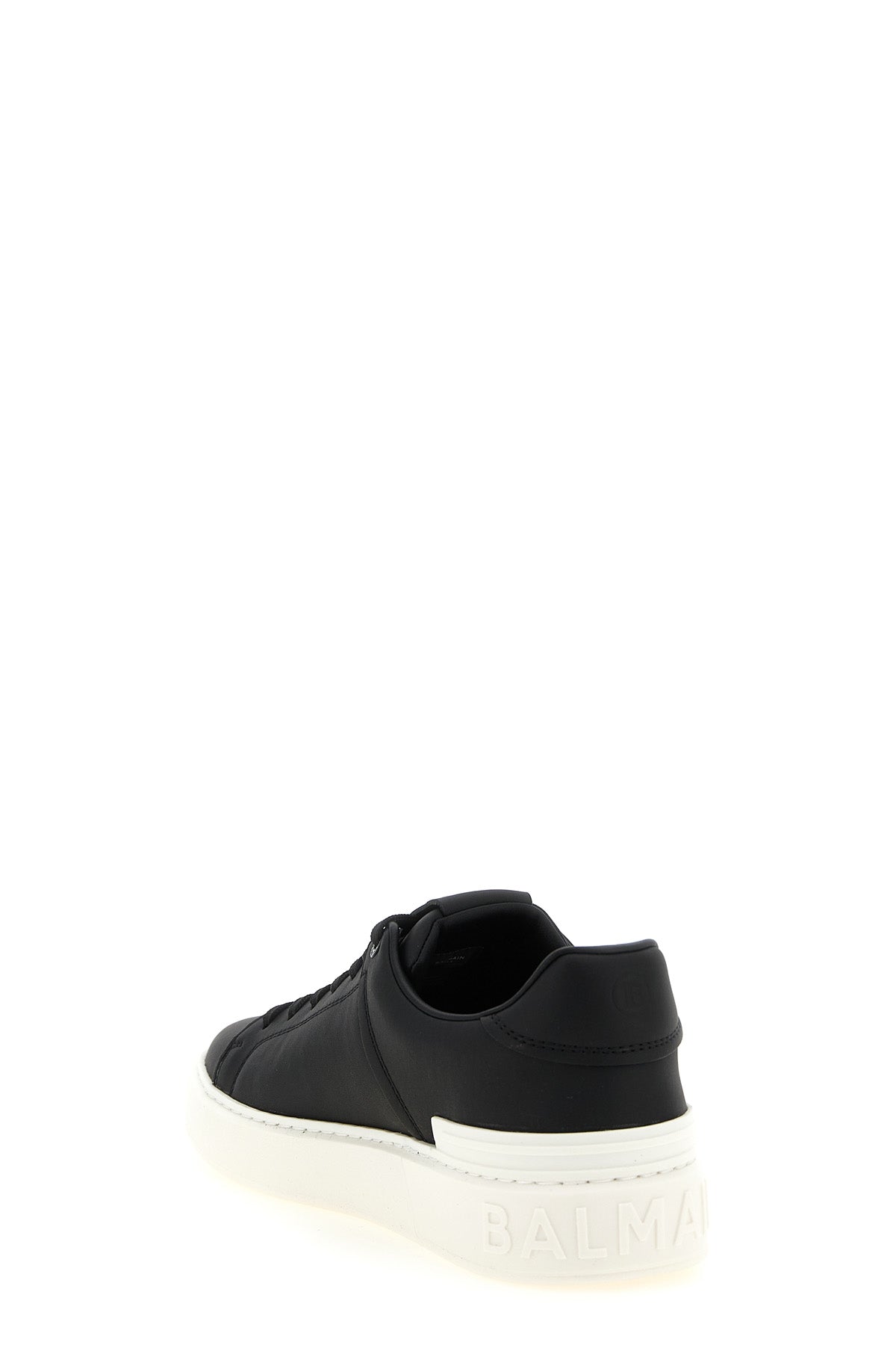 the balmain b-court sneakers in fine smooth calf leather