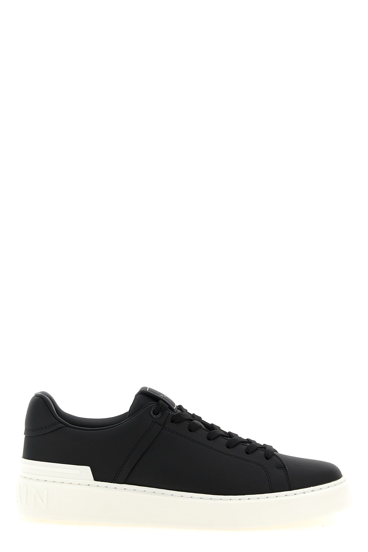 the balmain b-court sneakers in fine smooth calf leather
