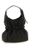 the balmain lambskin handbag redefines volumes through a sculptural and softly d
