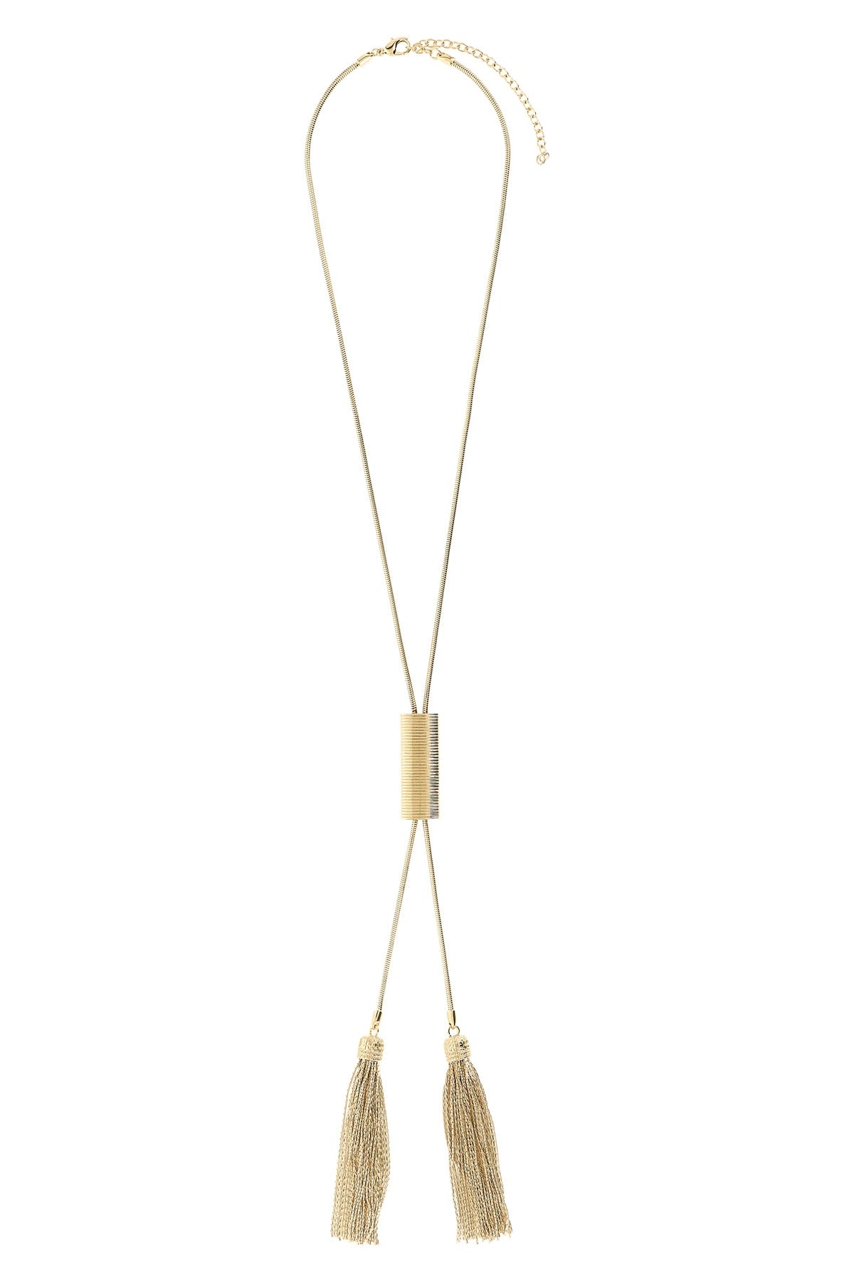 the balmain long necklace is distinguished by a golden metal snake chain constru