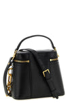 the balmain pulse vanity handbag is made of structured black buffalo leather