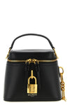the balmain pulse vanity handbag is made of structured black buffalo leather