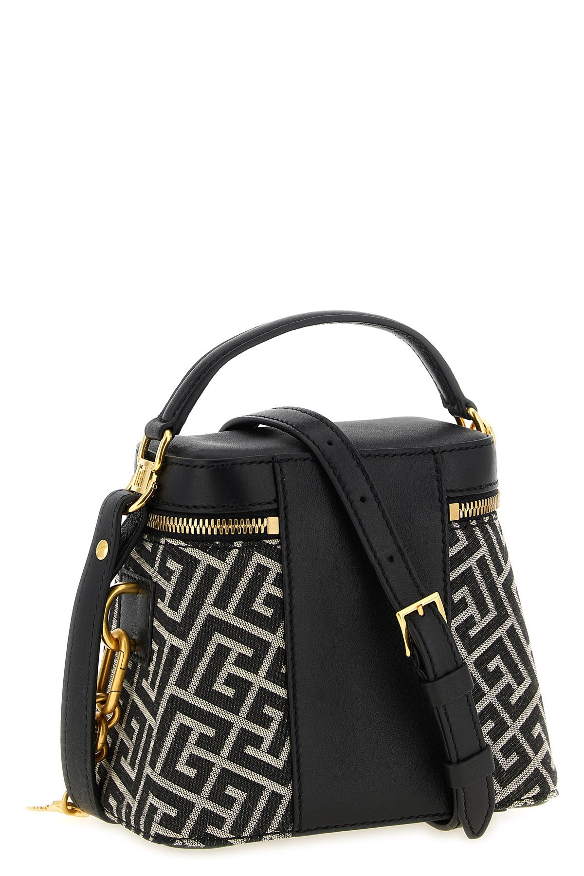 the balmain pulse vanity handbag defines a structured silhouette through a geo
