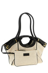 the balmain media tote shopping bag features a structured silhouette defined b