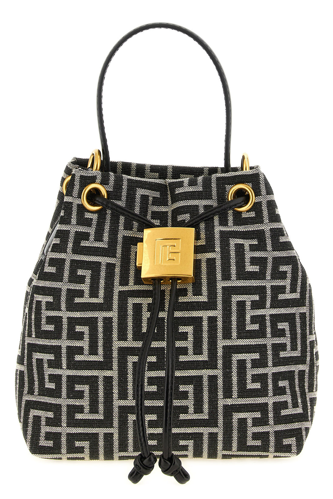 BALMAIN OS the balmain pulse mini bucket bag is distinguished by a structured silhouette