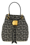 the balmain pulse mini bucket bag is distinguished by a structured silhouette