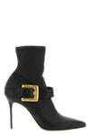 balmain ankle boots in soft stretch lambskin leather and shiny calf leather defi
