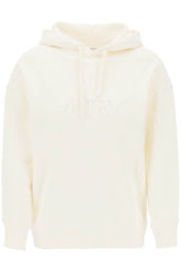 embossed logo hoodie