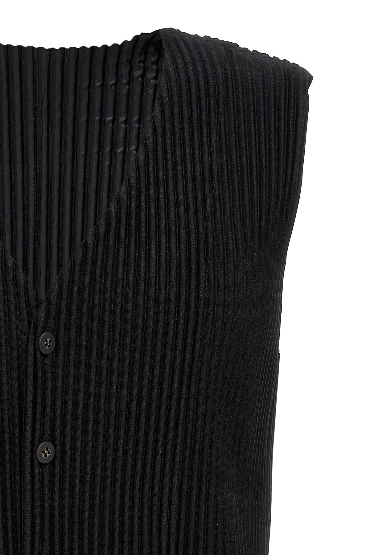 pleated fabric vest