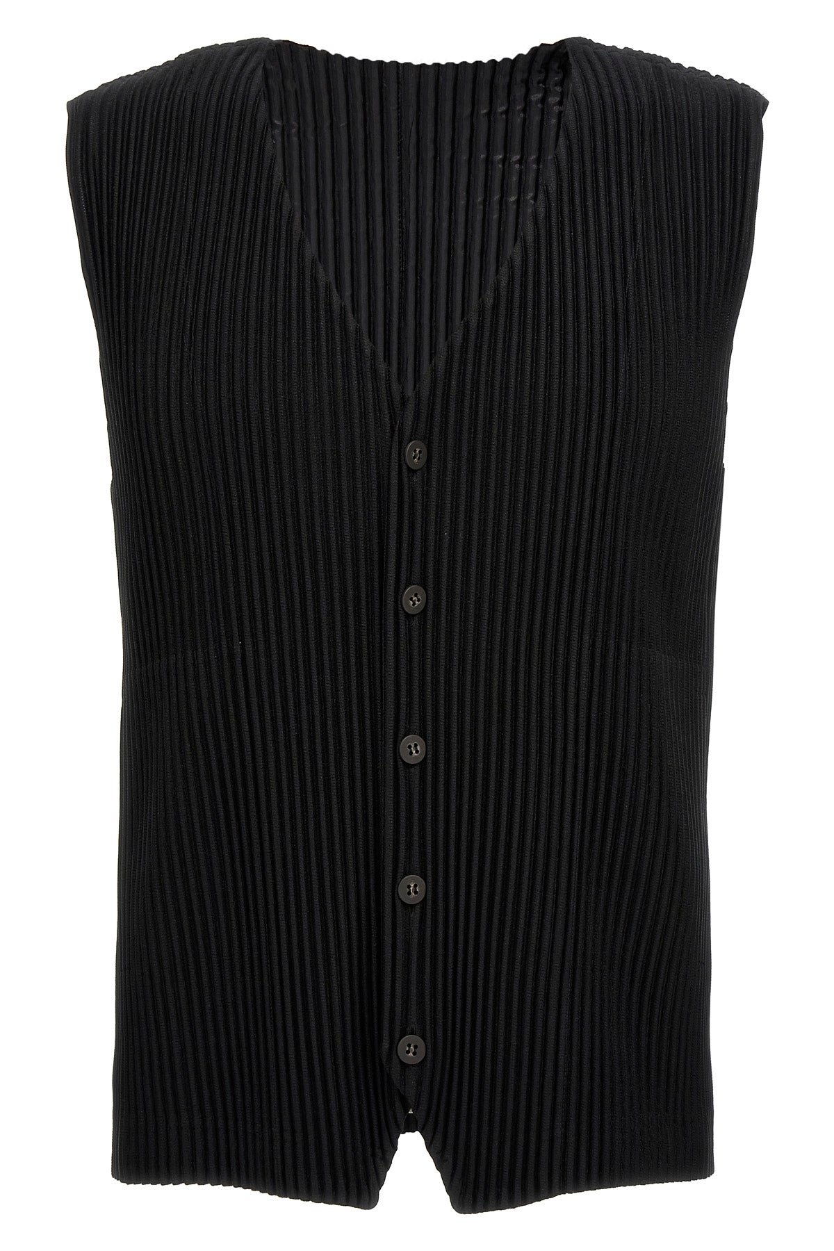 pleated fabric vest