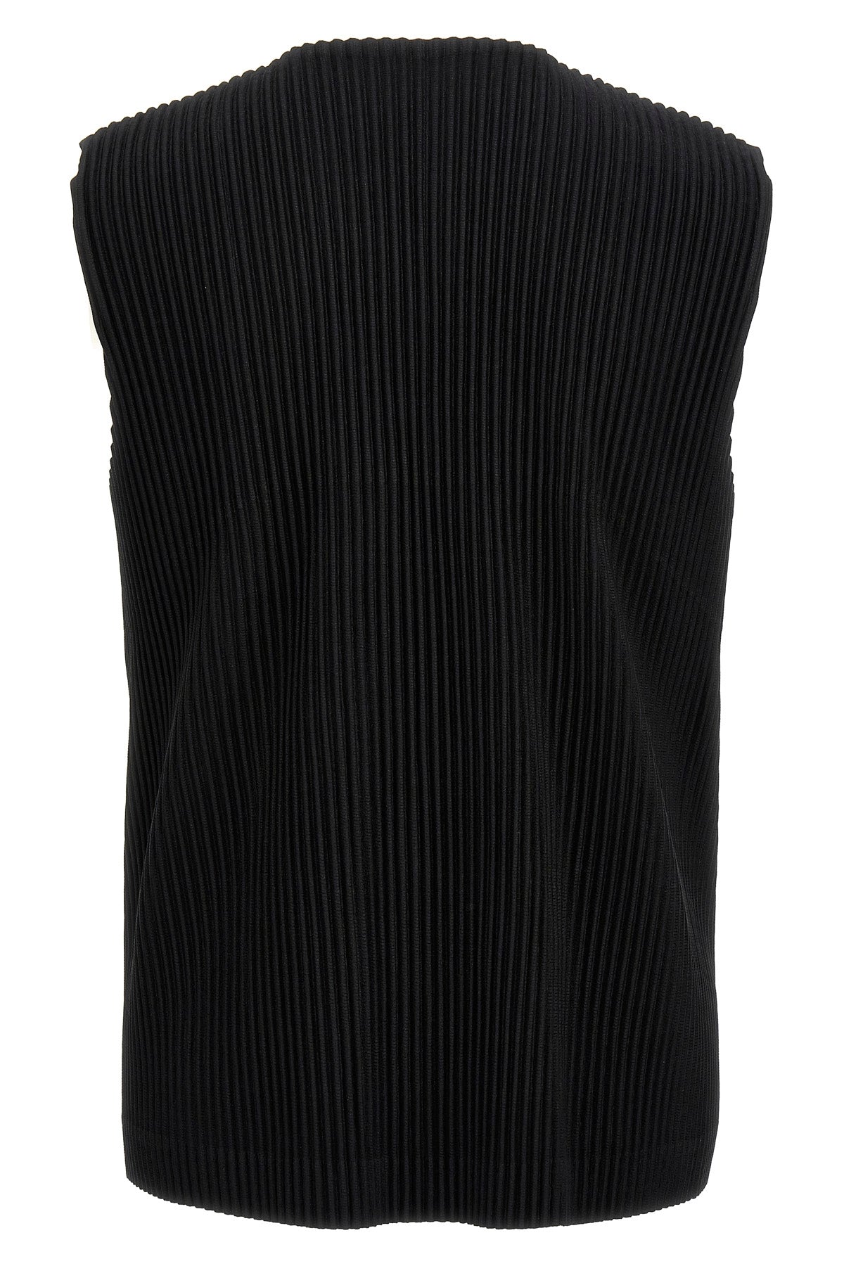 basics vest in pleated fabric