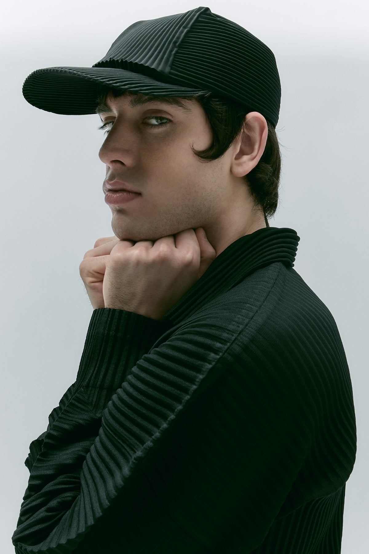 pleats pleated fabric cap