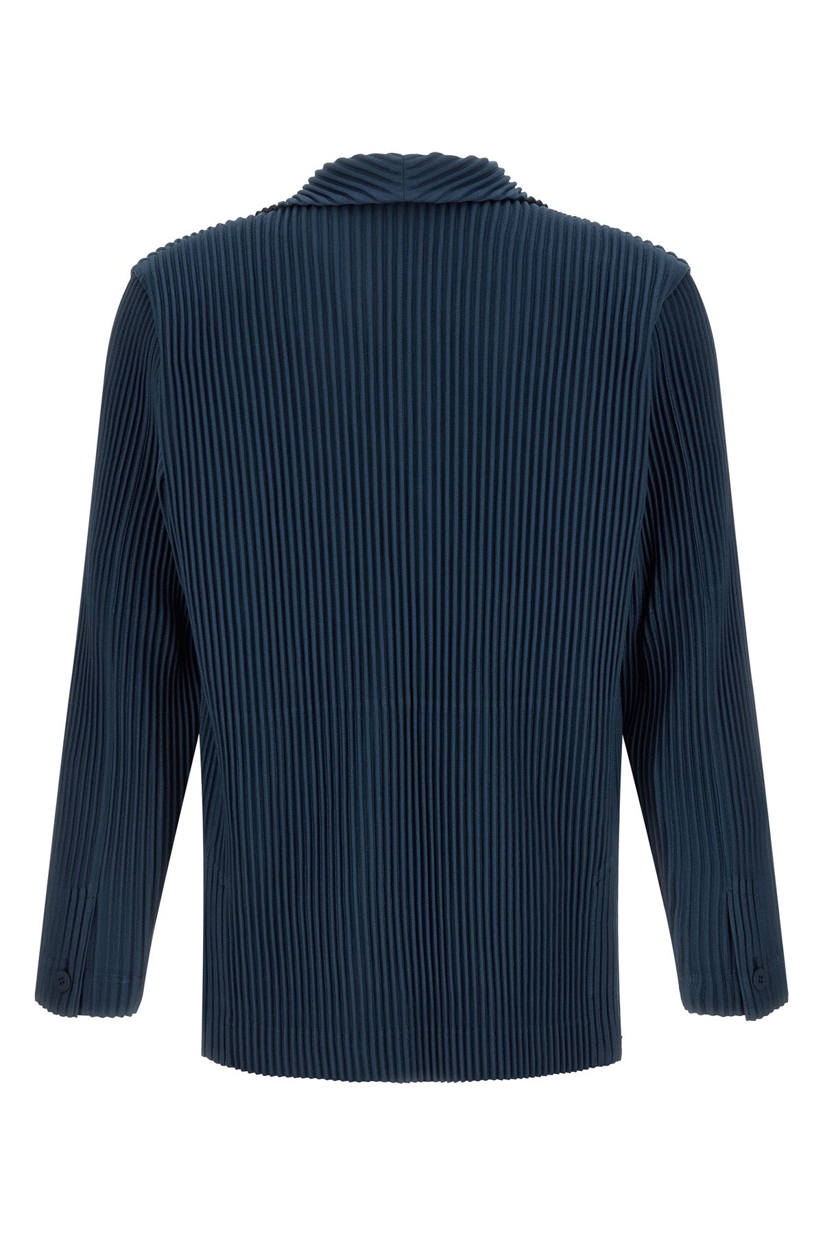 tailored pleats 1 double-breasted blazer in pleated fabric