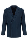 tailored pleats 1 double-breasted blazer in pleated fabric