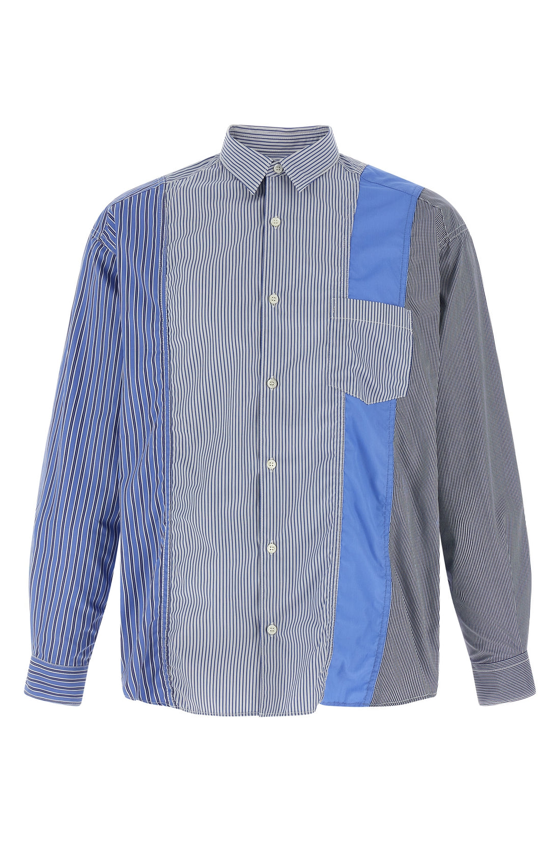 COMME DES GAR?ONS HOMME M patchwork patterned cotton poplin shirt