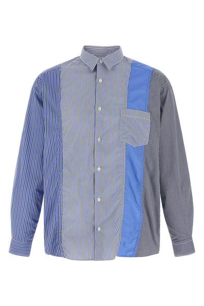 patchwork patterned cotton poplin shirt