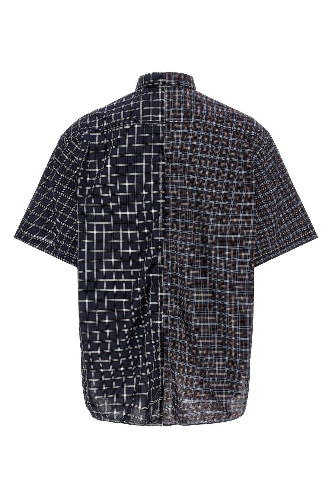 COMME DES GAR?ONS HOMME M check patterned lightweight cotton poplin shirt