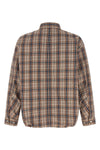 check-print cotton blend overshirt