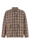 check-print cotton blend overshirt