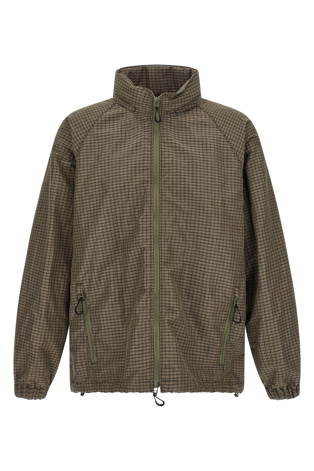 COMME DES GAR?ONS HOMME M vichy micro check patterned linen blend anorak