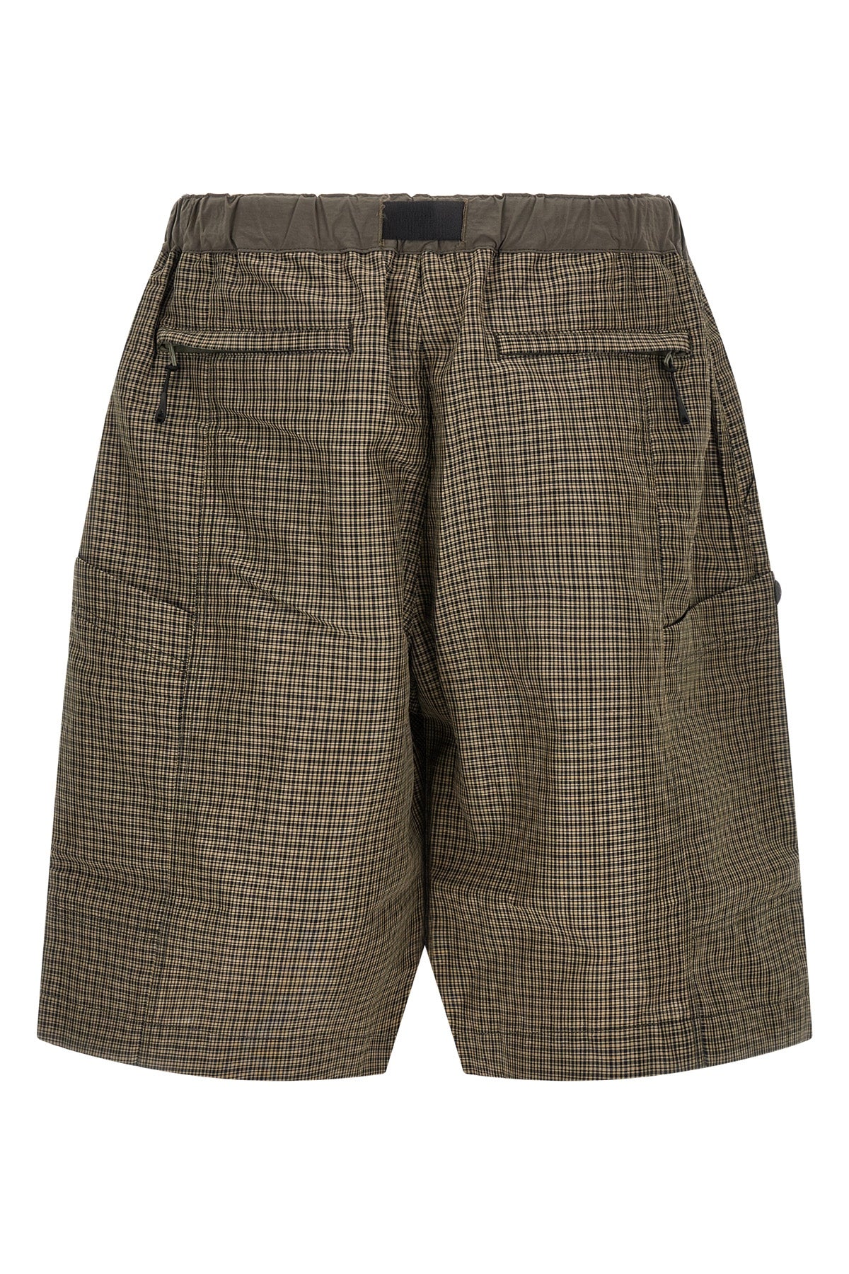 vichy micro check pattern linen blend bermuda shorts