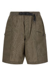 vichy micro check pattern linen blend bermuda shorts