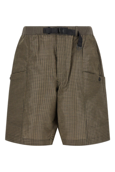 vichy micro check pattern linen blend bermuda shorts