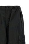 cargo pants in shiny wrinkled fabric