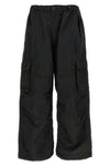 cargo pants in shiny wrinkled fabric