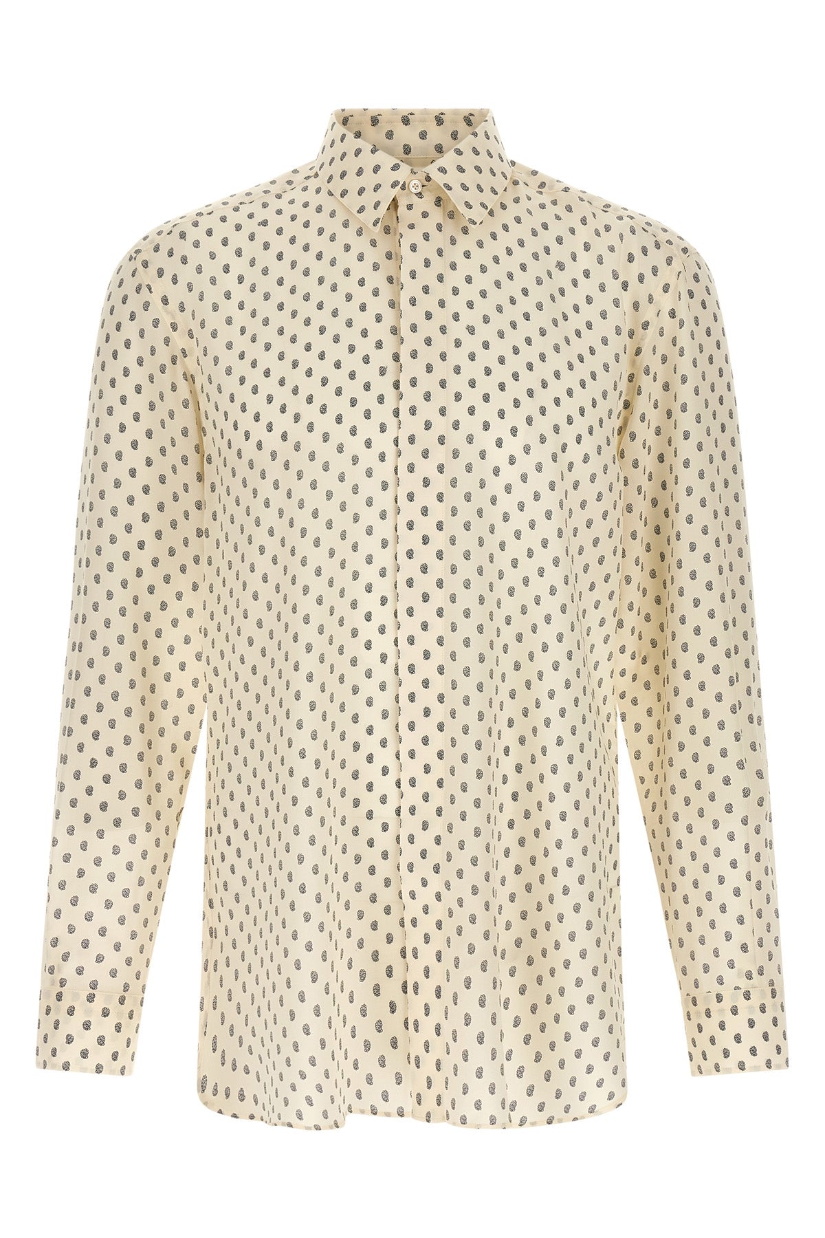 all over paisley print crepe de chine silk shirt