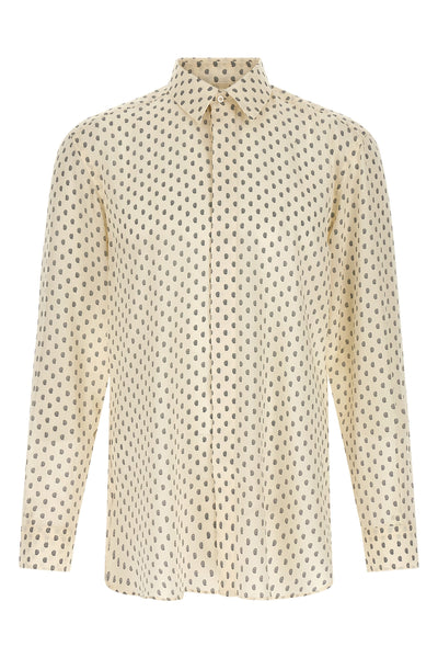 all over paisley print crepe de chine silk shirt
