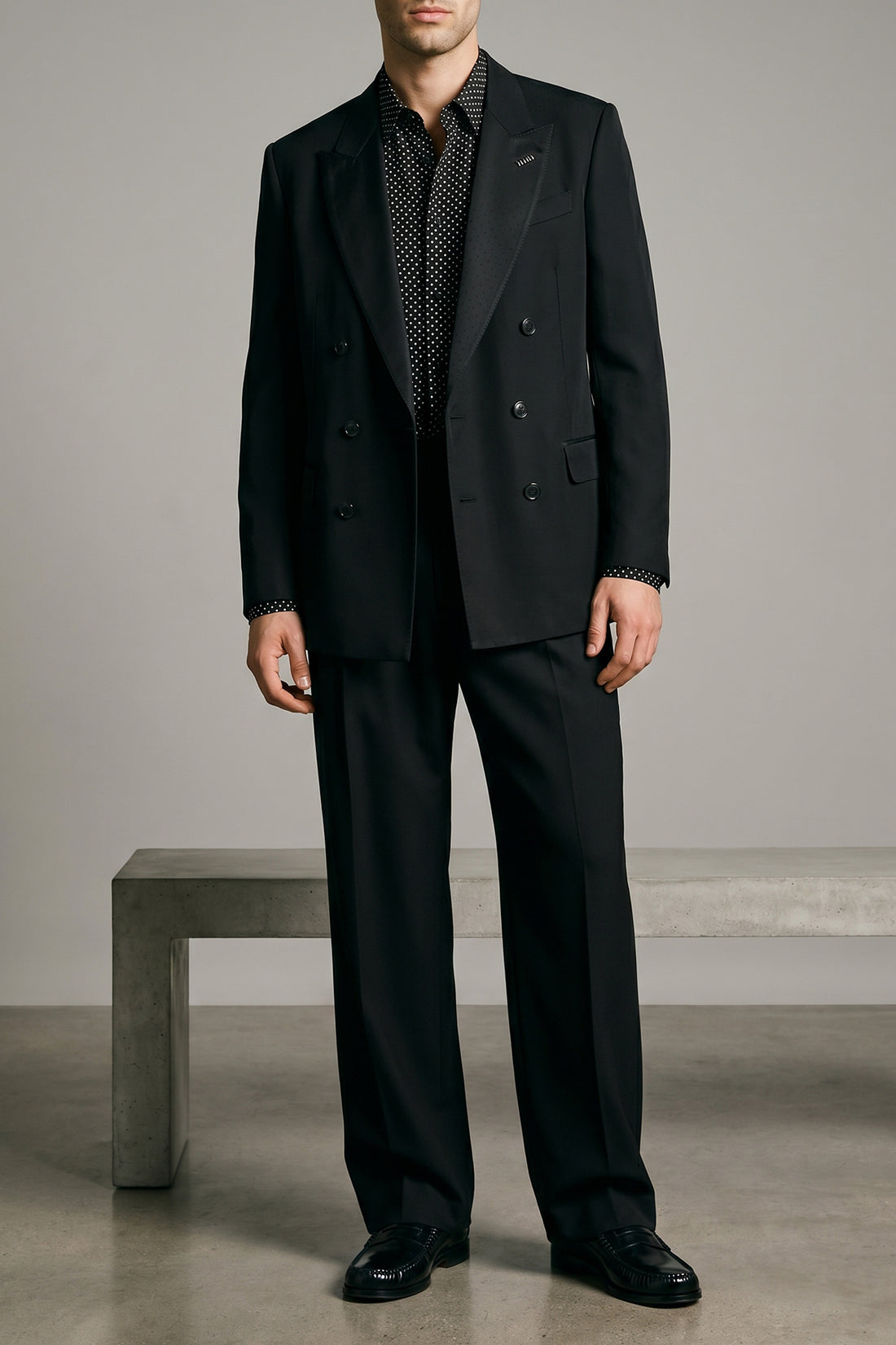 TOM FORD 41 cm polka dot crêpe de chine silk shirt