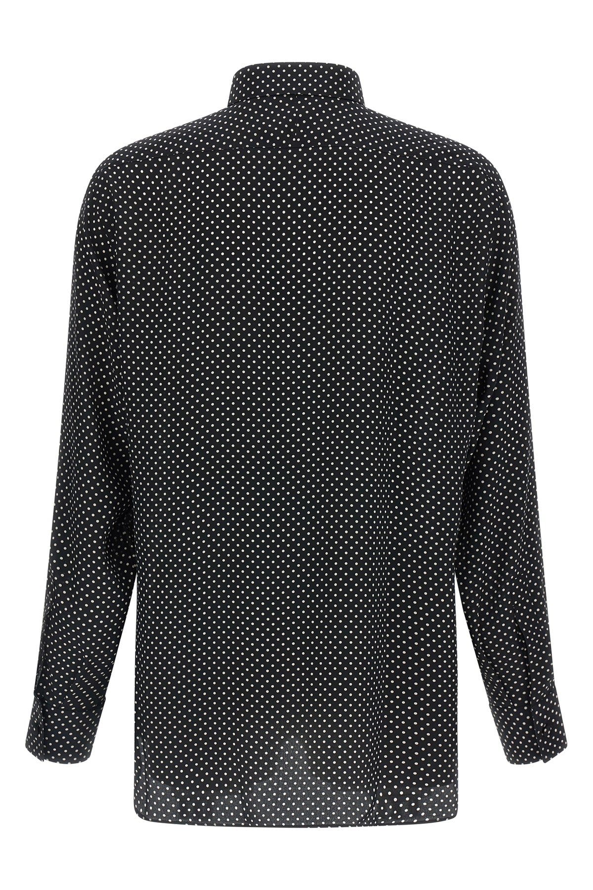 polka dot crêpe de chine silk shirt