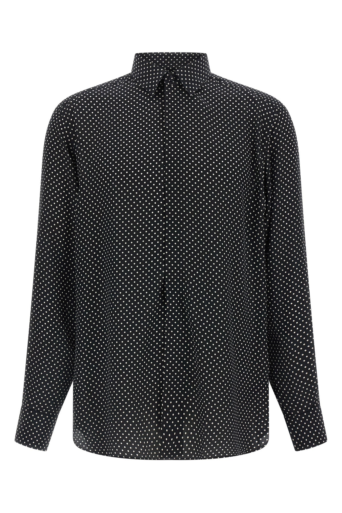 polka dot crêpe de chine silk shirt