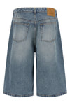stone-washed cotton denim bermuda shorts