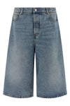 stone-washed cotton denim bermuda shorts