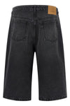 garment-dyed cotton denim bermuda shorts