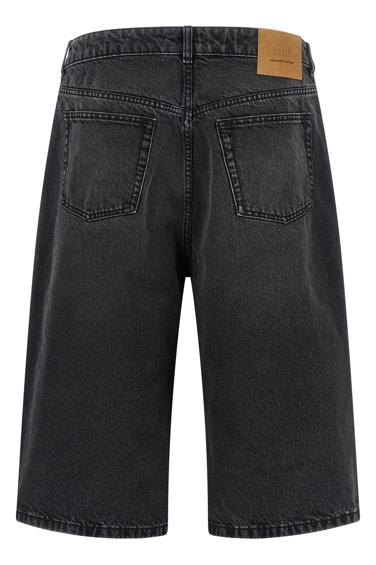 garment-dyed cotton denim bermuda shorts