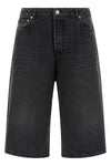 garment-dyed cotton denim bermuda shorts