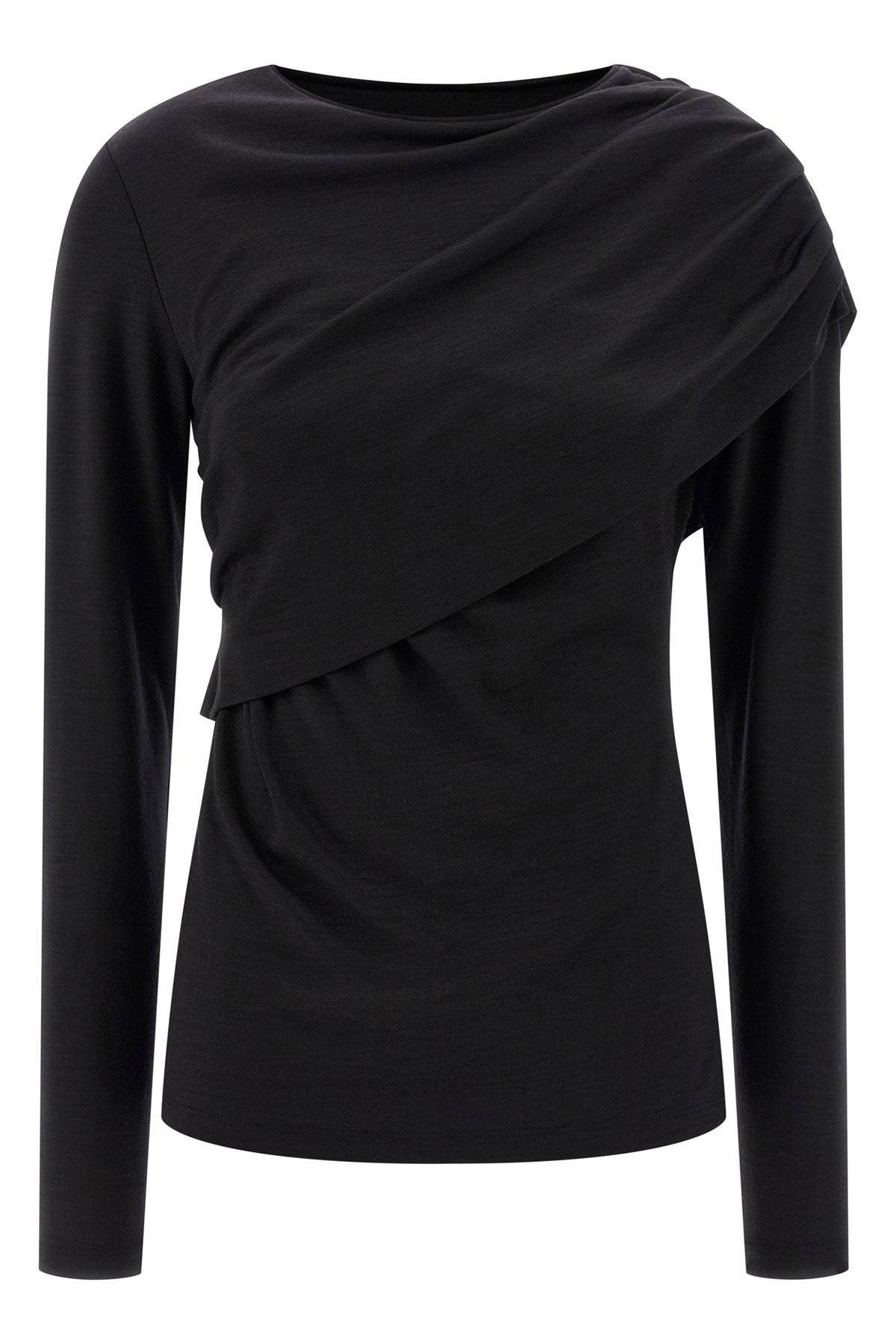 asna draped wool jersey top