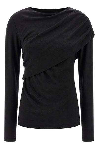 asna draped wool jersey top
