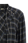 gerla blouse in tartan wool blend fabric